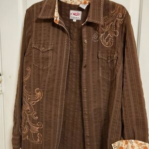 Vintage Roper Brown Floral Shirt